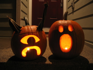 sad mutant and horrified pumpkins